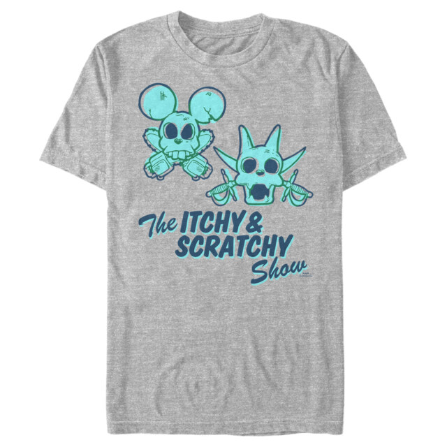 Men's The Simpsons The Itchy & Scratchy Show Skulls  Adult T-Shirt