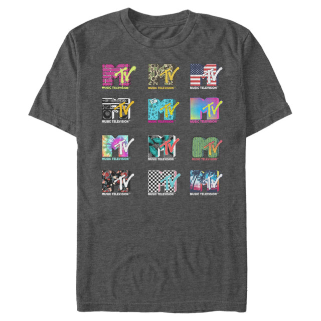 Men's MTV Logo Grid  Adult T-Shirt