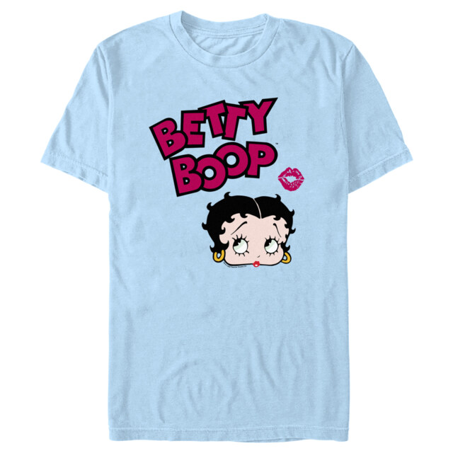 Men's Betty Boop Lipstick Kiss Logo  Adult T-Shirt