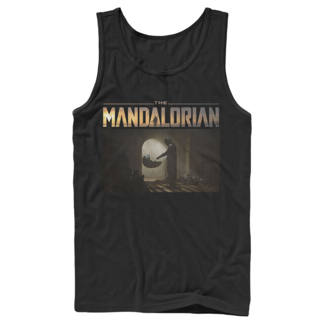 Men's Star Wars: The Mandalorian The Child Bounty Logo Silhouette  Adult Tank Top