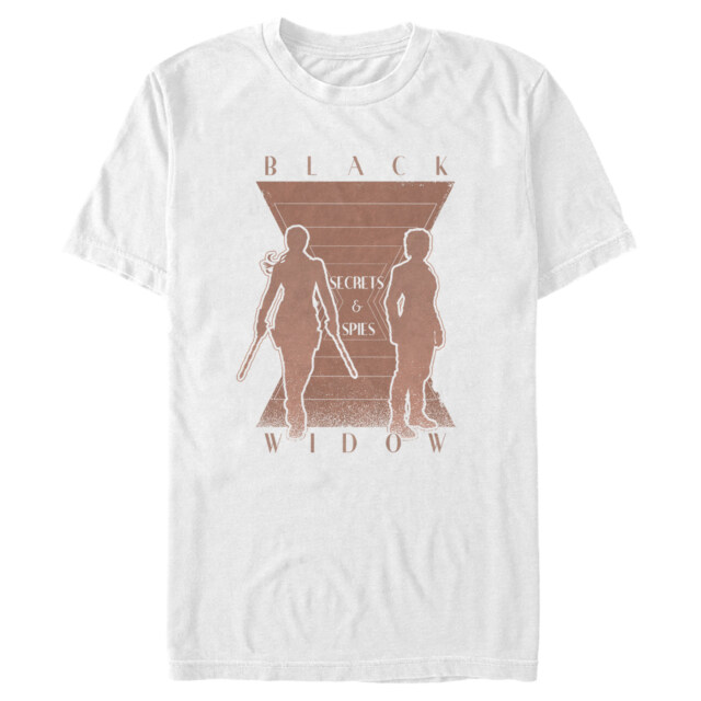 Men's Marvel Black Widow Hourglass Secrets and Spies  Adult T-Shirt