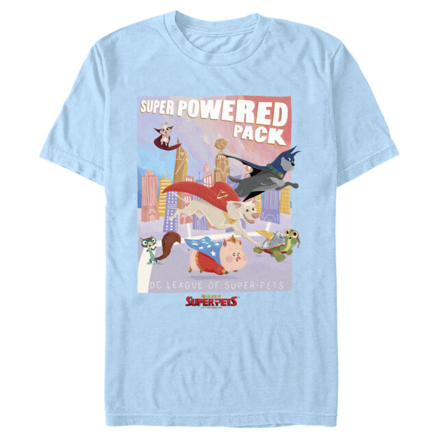Men's DC League of Super-Pets Powered Pack Poster  Adult T-Shirt