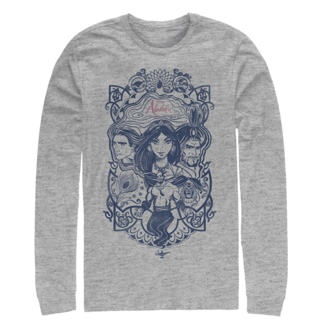 Men's Aladdin Vintage Character Frame  Adult Long Sleeve Shirt