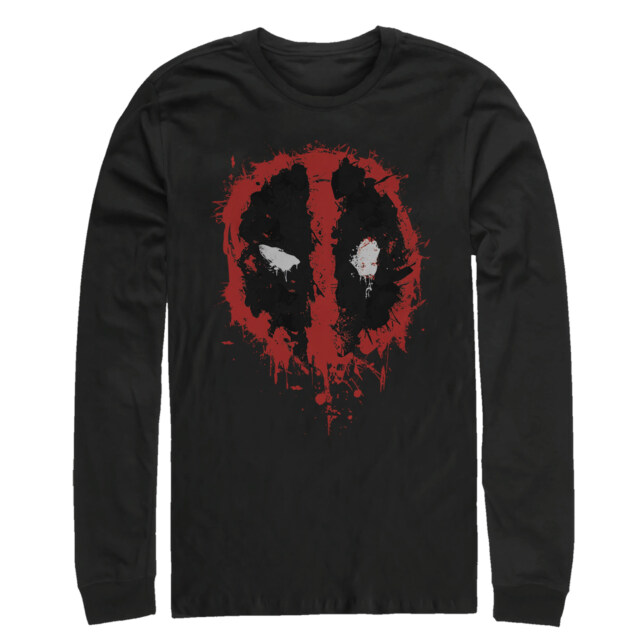 Men's Marvel Deadpool Splatter Icon  Adult Long Sleeve Shirt