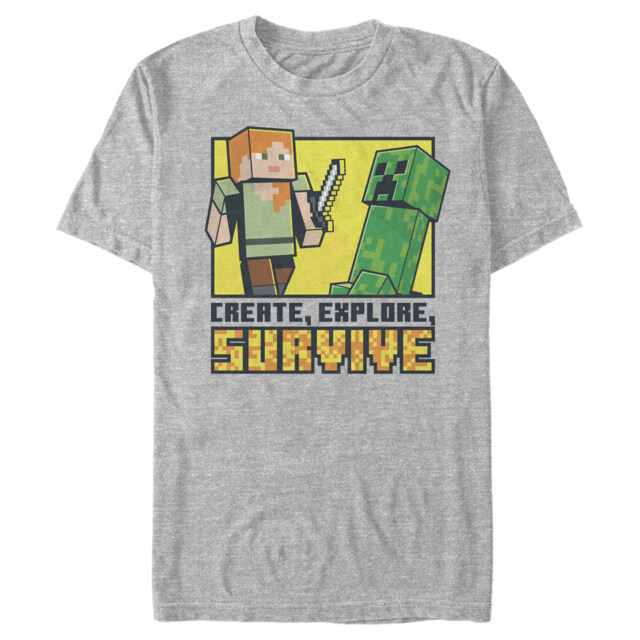 Men's Minecraft Create Explore Survive  Adult T-Shirt