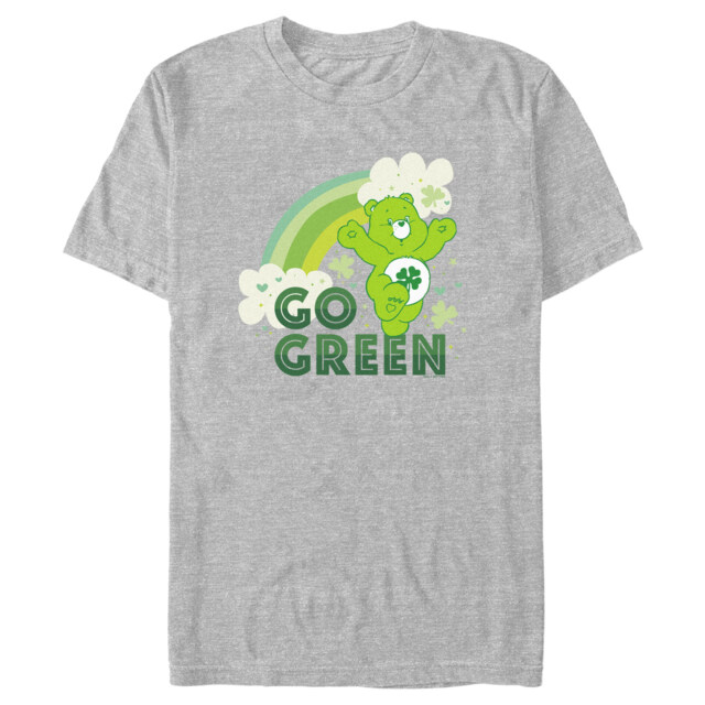 Men's Care Bears St. Patrick's Day Good Luck Bear Go Green  Adult T-Shirt