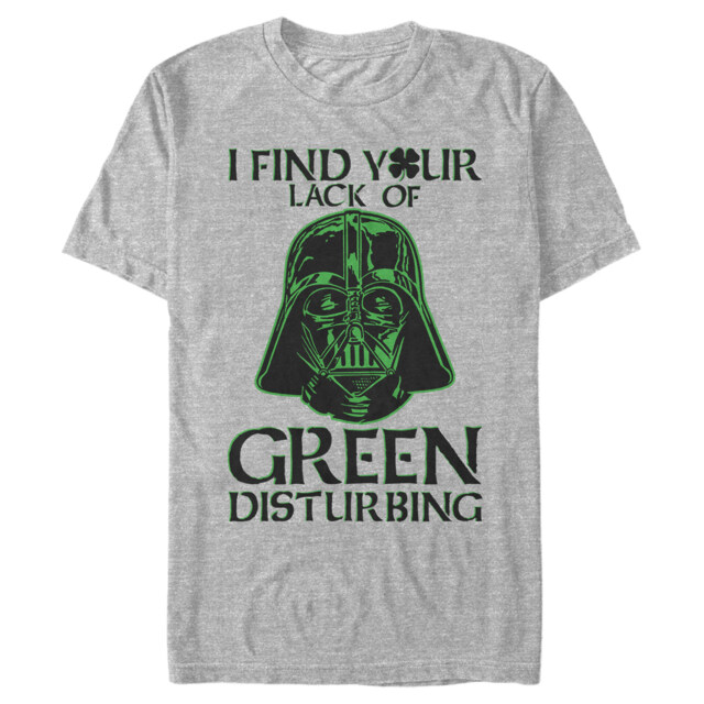 Men's Star Wars St. Patrick's Day Darth Vader I Find your Lack of Green Disturbing  Adult T-Shirt
