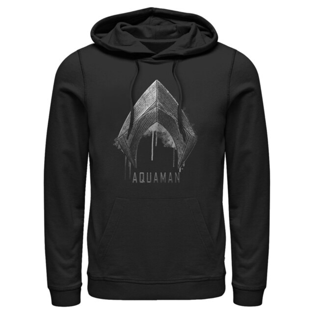 Men's Zack Snyder Justice League Aquaman Silver Logo  Adult Pull Over Hoodie