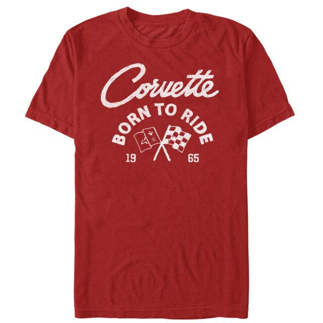Men's General Motors 1965 Corvette Born To Ride  Adult T-Shirt