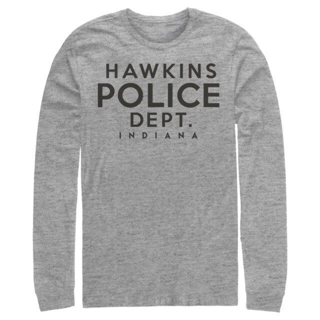 Men's Stranger Things Hawkins Police Department  Adult Long Sleeve Shirt