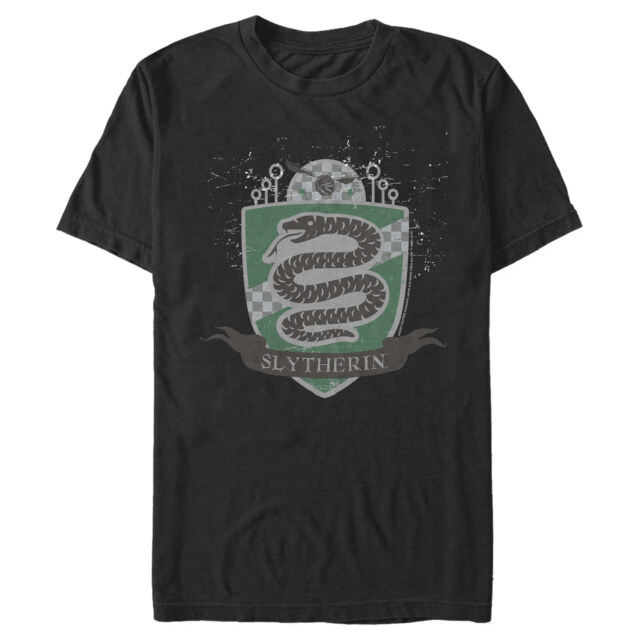 Men's Harry Potter Slytherin House Shield  Adult T-Shirt