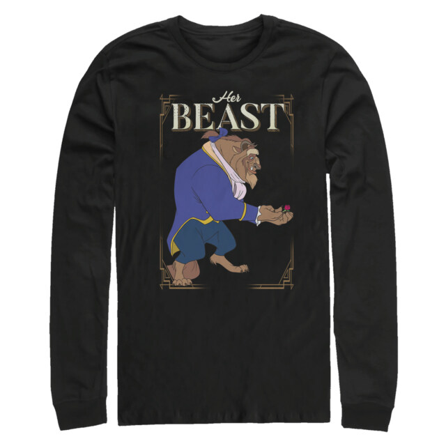 Men's Beauty and the Beast Valentine Her Prince Frame  Adult Long Sleeve Shirt