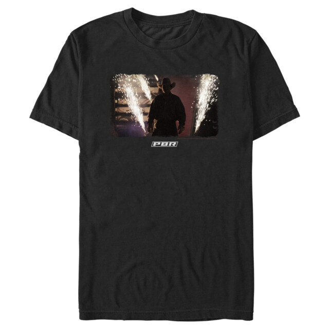 Men's Professional Bull Riders Cowboy Sparkler Scene  Adult T-Shirt