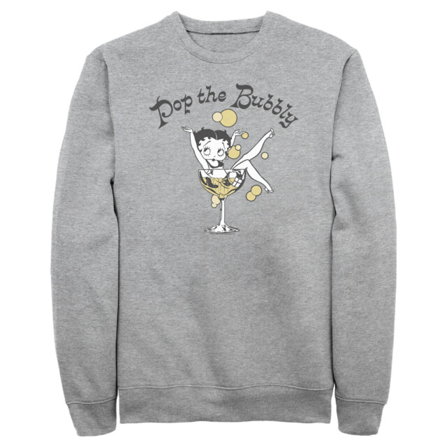 Men's Betty Boop New Year's Retro Pop the Bubbly  Adult Sweatshirt