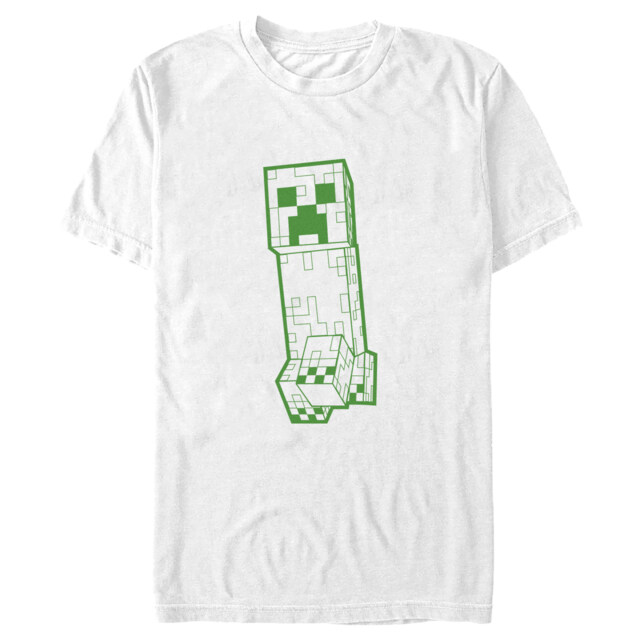 Men's Minecraft Creeper Outline  Adult T-Shirt