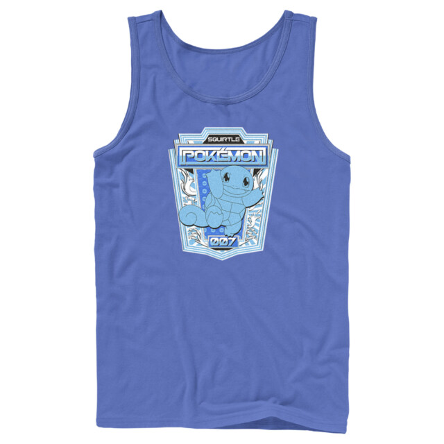 Men's Pokemon Squirtle Metallic Badge  Adult Tank Top