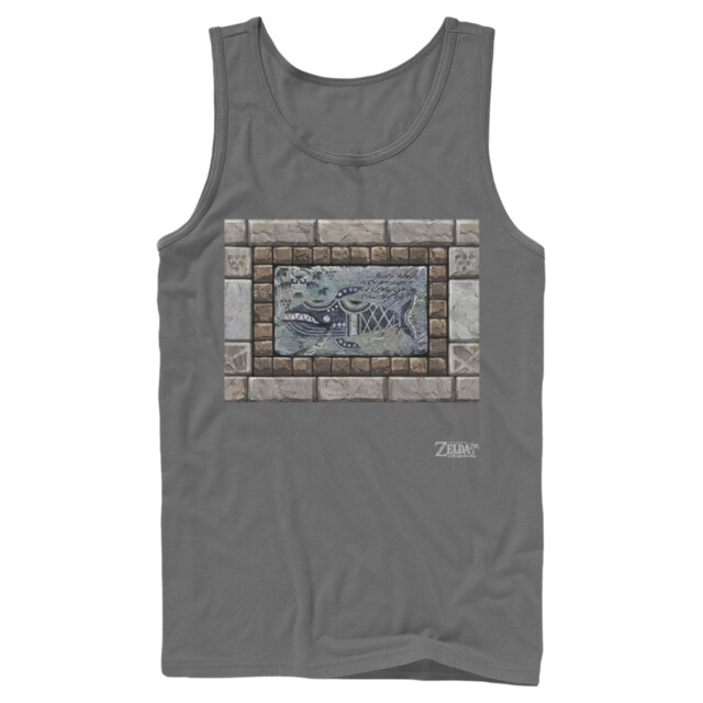 Men's Nintendo Legend of Zelda Link's Awakening Whale Stone Tablet  Adult Tank Top