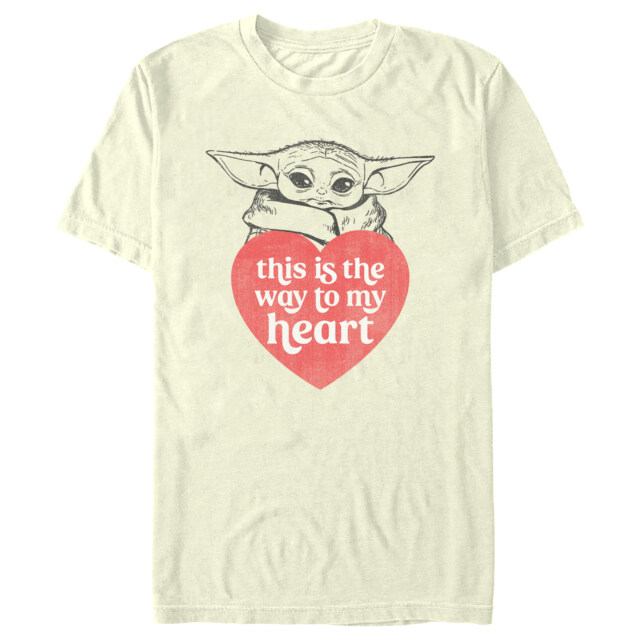 Men's Star Wars: The Mandalorian Valentine's Day Grogu This is the Way to my Heart  Adult T-Shirt
