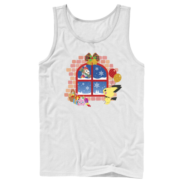 Men's Pokemon Christmas Window  Adult Tank Top