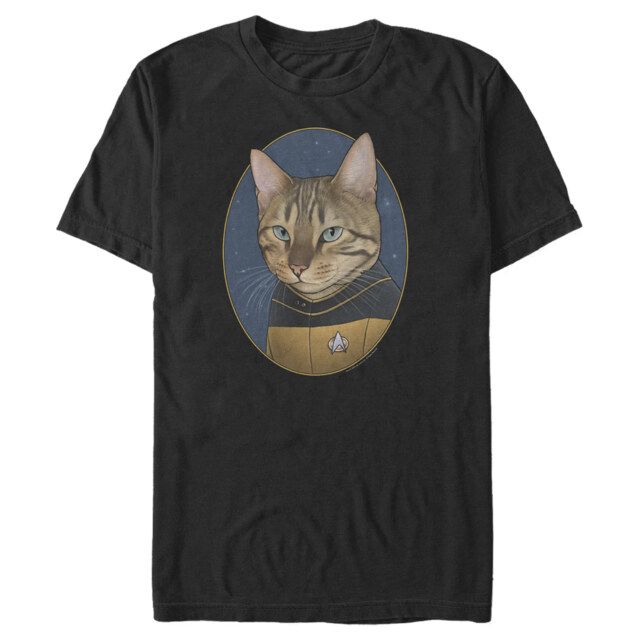 Men's Star Trek: The Next Generation Lieutenant Natasha Yar Cat  Adult T-Shirt