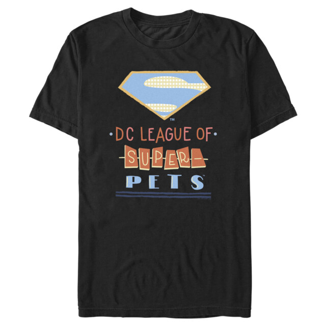 Men's DC League of Super-Pets Superman Dot Logo Cutouts  Adult T-Shirt