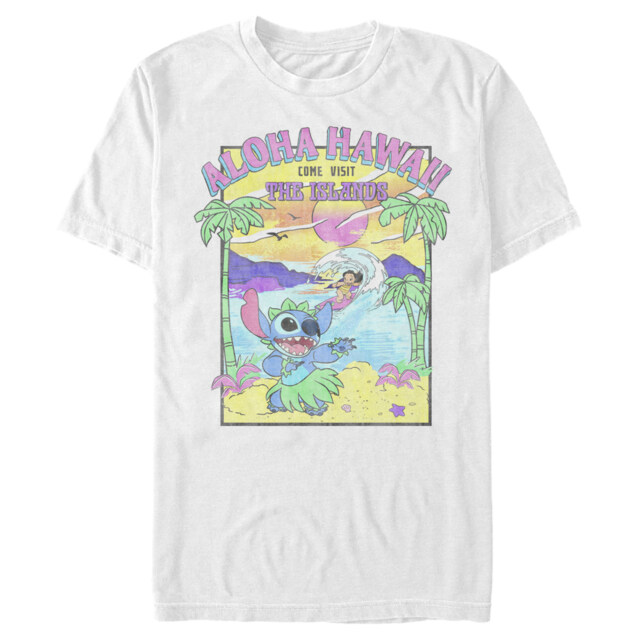 Men's Lilo & Stitch Aloha Hawaii Come Visit the Islands  Adult T-Shirt