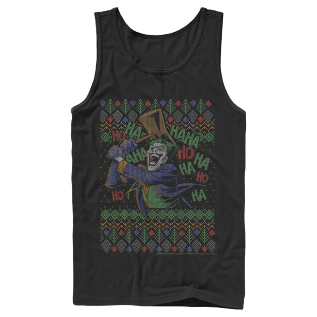 Men's Batman Ugly Christmas Joker Hammer  Adult Tank Top