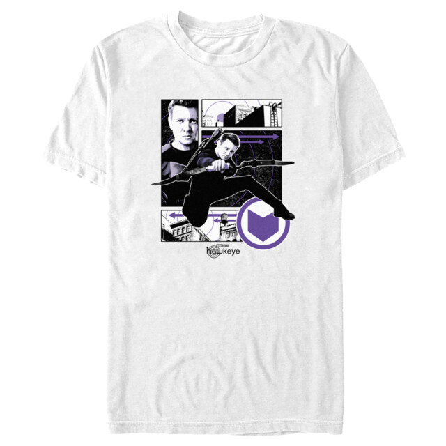 Men's Marvel Hawkeye Graphic Panel Icon  Adult T-Shirt