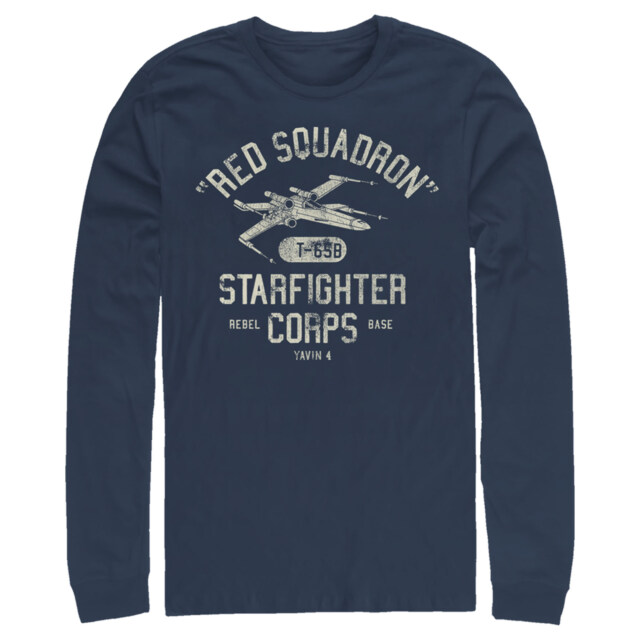 Men's Star Wars Rebel X-Wing Starfighter Corps Collegiate  Adult Long Sleeve Shirt