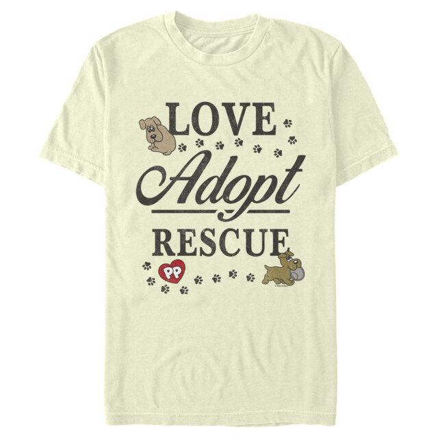 Men's Pound Puppies Love Adopt Rescue  Adult T-Shirt