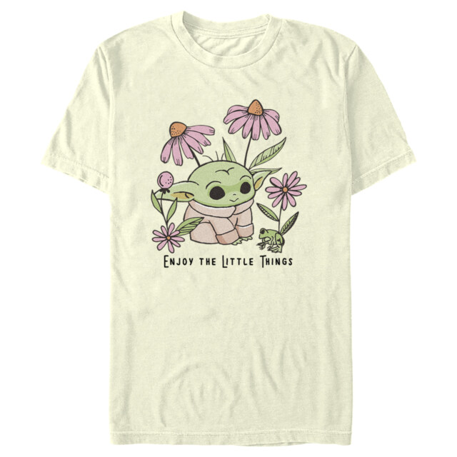 Men's Star Wars: The Mandalorian Grogu Enjoy the Little Things Frog  Adult T-Shirt