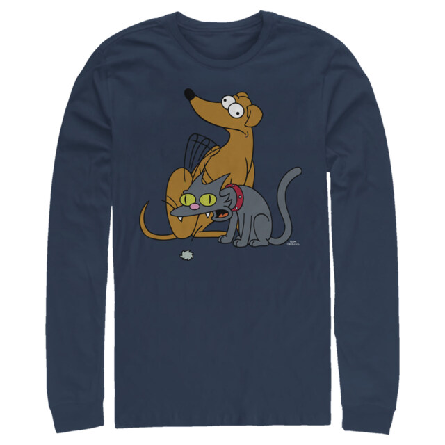 Men's The Simpsons Family Pets  Adult Long Sleeve Shirt