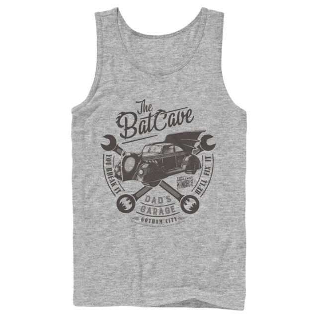 Men's Batman Bat Cave Dad's Garage  Adult Tank Top