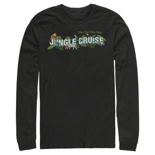 Men's Jungle Cruise Wish You Were Here Postcard Logo  Adult Long Sleeve Shirt