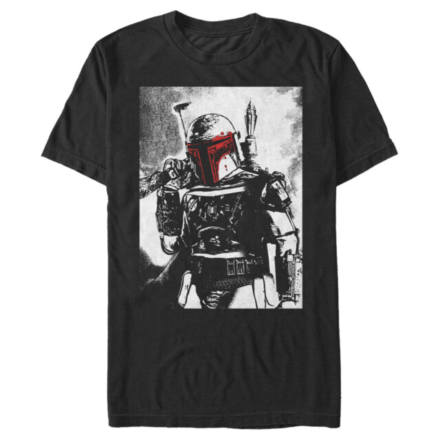 Men's Star Wars Boba Fett pop of red  Adult T-Shirt