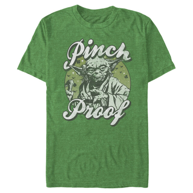 Men's Star Wars Yoda St. Patrick's Day Pinch Proof  Adult T-Shirt