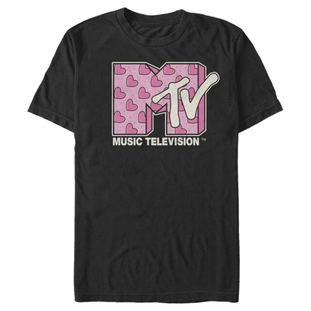 Men's MTV Valentine's Day Pink Heart Logo  Adult T-Shirt