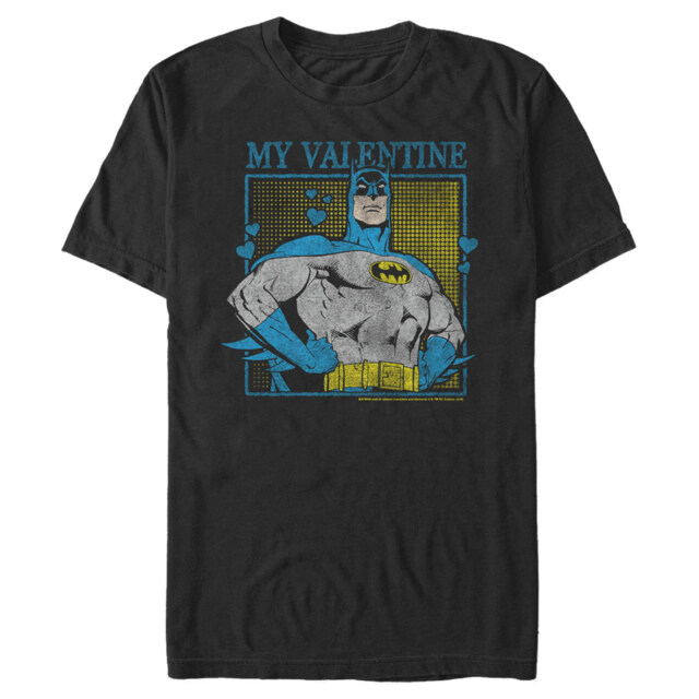 Men's Batman My Valentine Distressed  Adult T-Shirt