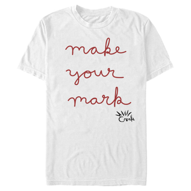 Men's Cruella Make Your Mark Cursive Writing  Adult T-Shirt