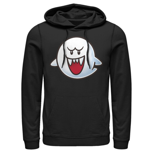 Men's Nintendo Mario Boo Ghost Smile  Adult Pull Over Hoodie