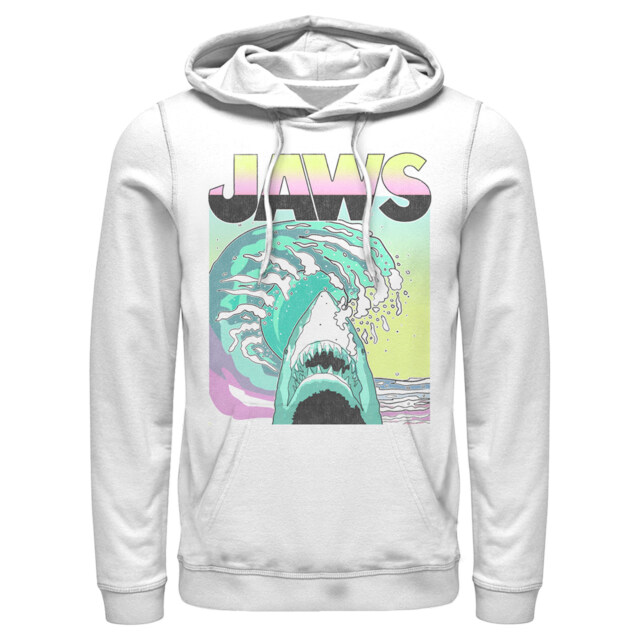 Men's Jaws 80s Colorful Wave  Adult Pull Over Hoodie