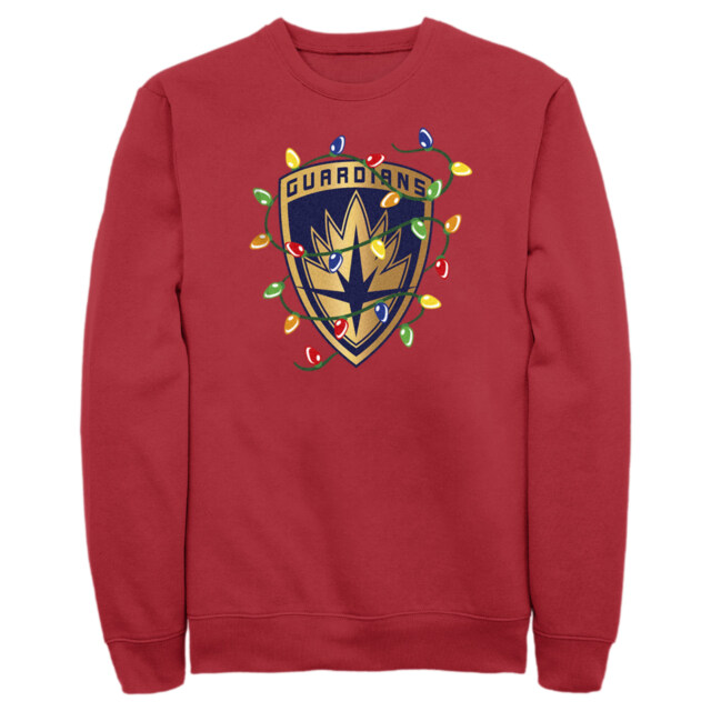 Men's Guardians of the Galaxy Holiday Special Christmas Lights Badge  Adult Sweatshirt