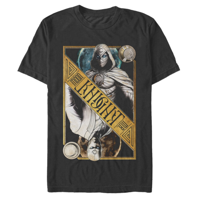 Men's Marvel: Moon Knight Colorful Dual Identity Split Playing Card  Adult T-Shirt