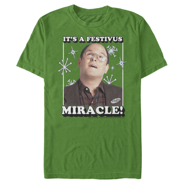 Men's Seinfeld George Costanza It's a Festivus Miracle  Adult T-Shirt