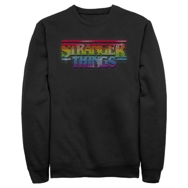Men's Stranger Things Sparkling Rainbow Logo  Adult Sweatshirt