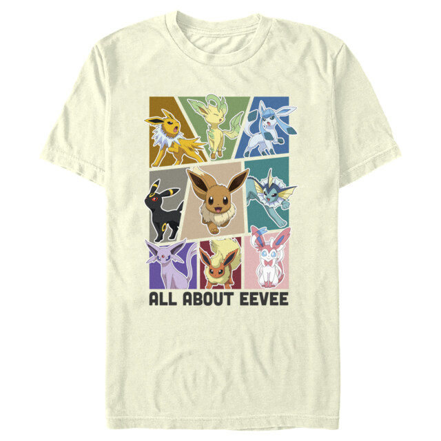Men's Pokemon All About Eevee Eeveeloution  Adult T-Shirt