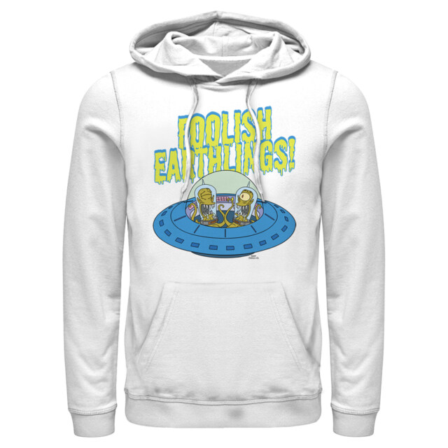 Men's The Simpsons Foolish Earthlings  Adult Pull Over Hoodie