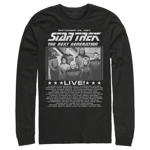 Men's Star Trek: The Next Generation Concert Poster  Adult Long Sleeve Shirt