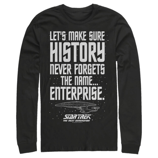 Men's Star Trek: The Next Generation Let's Make Sure History Never Forgets The USS Enterprise  Adult Long Sleeve Shirt