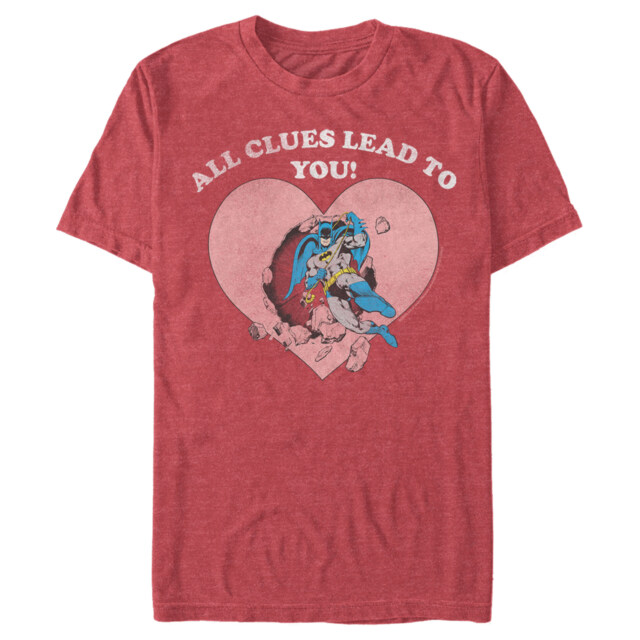 Men's Batman Valentine's Day All the Clues Lead to You  Adult T-Shirt